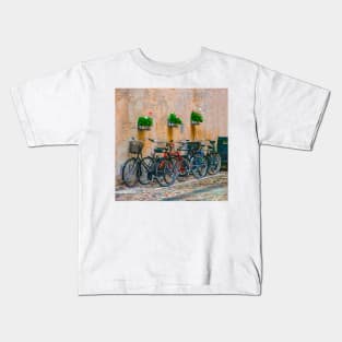 Bicycles Neatly Parked, Copenhagen Kids T-Shirt